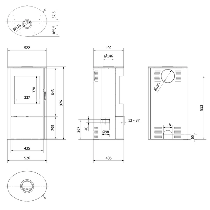 Soba Rollo 8kW - Negru 3